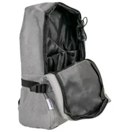 Comet Laptop Backpack & USB Port Grey Open